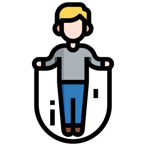 man with gray sweater jumping rope